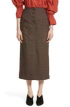 Women's Rejina Pyo Carmen Button Front Crepe Midi Skirt Us / 10 Uk - Brown