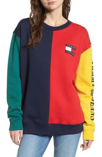Women's Tommy Jeans '90s Colorblock Sweatshirt - Blue
