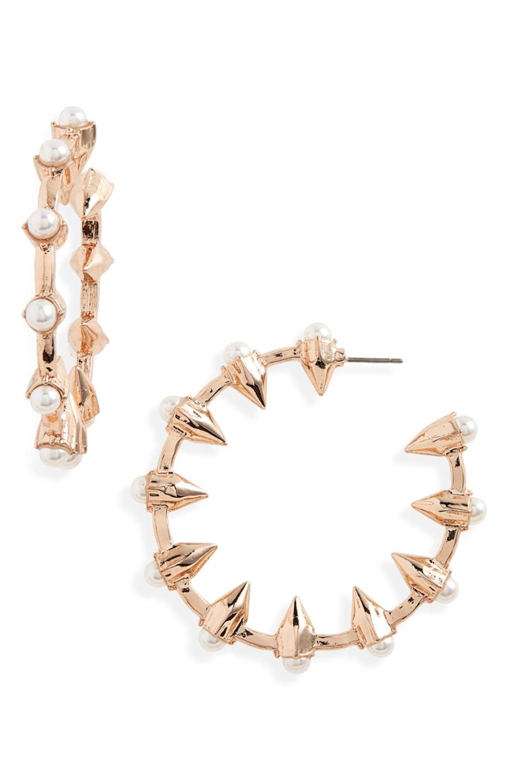 Women's Shashi Imitation Pearl Hoop Earrings