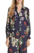 Women's The Great. Floral Silk Blouse