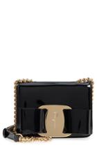 Salvatore Ferragamo Vara Patent Leather Crossbody Bag - Black