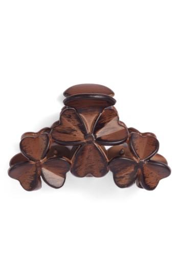 Berry Floral Jaw Clip, Size - Brown