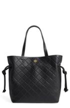Tory Burch Georgia Slouchy Quilted Leather Tote - Black