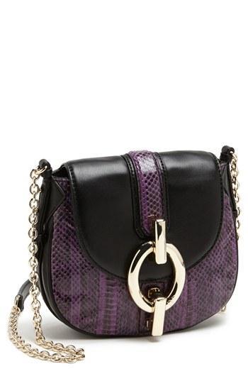 Diane Von Furstenberg 'sutra - Mini' Leather & Genuine Snakeskin Crossbody Bag