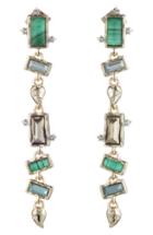Women's Alexis Bittar Retro Gold Long Multi Stone Earrings