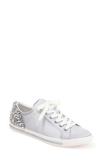 Women's Badgley Mischka Shirley Crystal Embellished Sneaker .5 M - Metallic