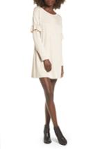 Women's Socialite Ruffle Sleeve Sweater Dress - Ivory