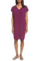 Women's Eileen Fisher Silk Shift Dress, Size - Purple