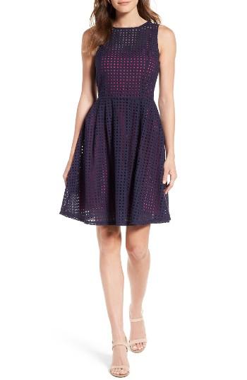 Women's Halogen Eyelet Fit & Flare Dress