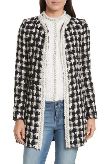Women's Alice + Olivia Andreas Houndstooth Jacket - Black