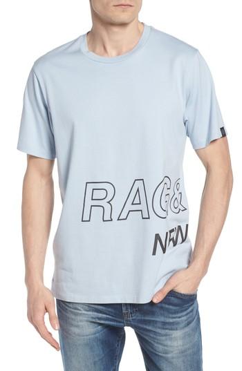 Men's Rag & Bone Wrap Around Crewneck T-shirt - Blue