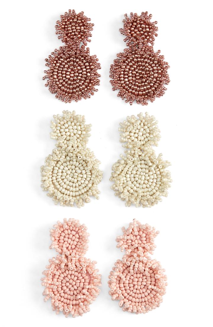 Women's Baublebar Set Of 3 Rianne Beaded Drop Earrings