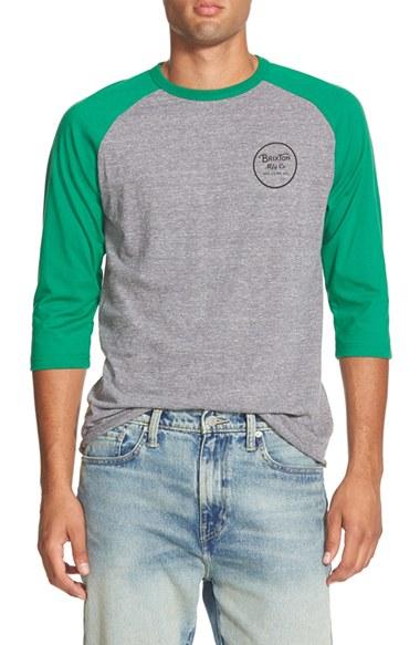Men's Brixton 'wheeler' Three-quarter Raglan Baseball T-shirt