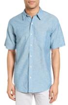 Men's Faherty Breezecloth Ventura Trim Fit Sport Shirt - Blue
