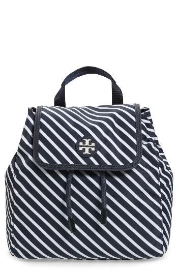 Tory Burch Small Scout Stripe Nylon Backpack -