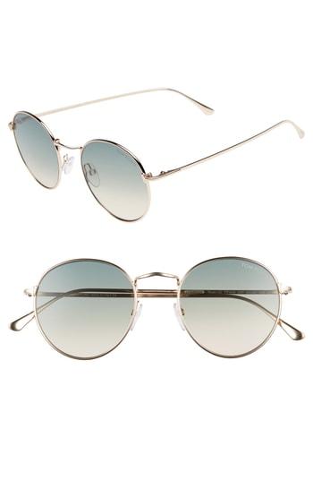 Women's Tom Ford Ryan 52mm Round Sunglasses - Rose Gold