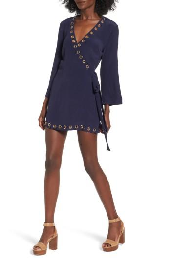 Women's Lovers + Friends Grommet Wrap Minidress