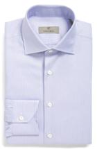 Men's Canali Trim Fit Stripe Dress Shirt - Blue