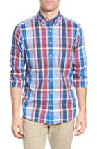 Men's Gant Madras Plaid Fitted Sport Shirt - Blue