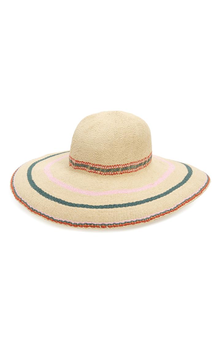 Women's Madewell X Biltmore Tulum Stripe Straw Hat - Brown