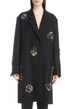 Women's Dries Van Noten Embellished Wool Blend Coat Us / 36 Fr - Black