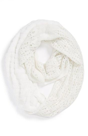 Lulu Faux Fur Crochet Infinity Scarf (juniors) Ivory
