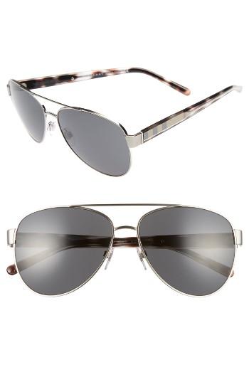 Women's Burberry 60mm Aviator Sunglasses - Silver