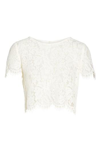 Women's Jenny Yoo Kenzie Lace Crop Top - Ivory