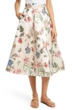 Women's Alice + Olivia Fila Floral Midi Skirt - Beige