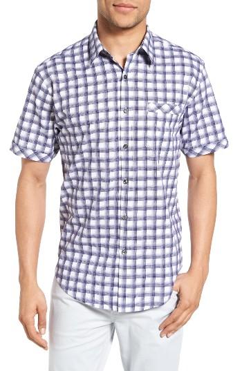 Men's James Campbell Rogen Plaid Sport Shirt - Blue