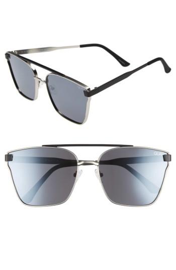Men's Quay Australia Cassius 64mm Navigator Sunglasses - Silver/ Mirror