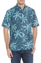 Men's Reyn Spooner Palm Seas Classic Fit Sport Shirt, Size - Blue