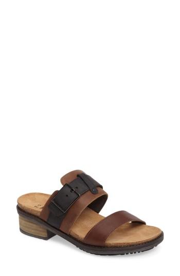Women's Naot Flower Block Heel Slide Sandal Us / 40eu - Brown