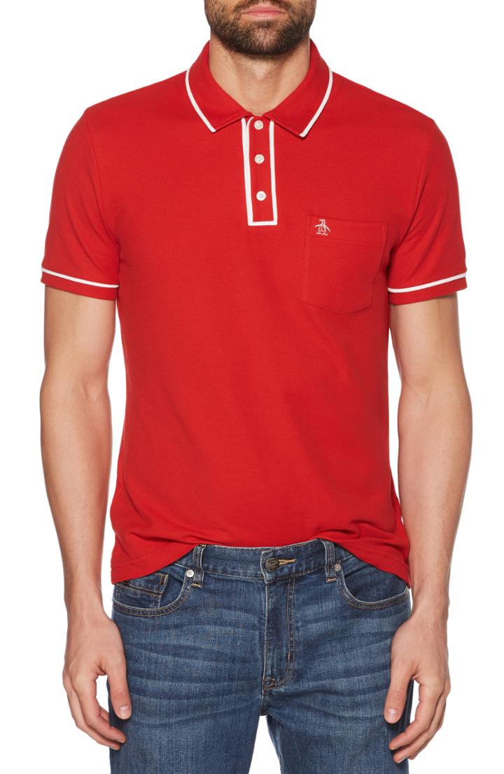 Men's Original Penguin The Earl Pique Polo, Size - Red