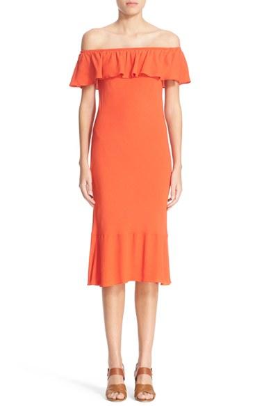 Women's Veronica Beard 'oleta' Ruffle Off The Shoulder Dress