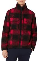 Men's Topman Buffalo Check Borg Jacket, Size - Red