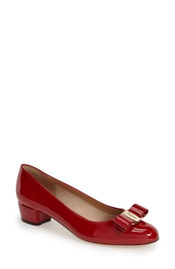 Women's Salvatore Ferragamo Vara Pump .5 B - Red