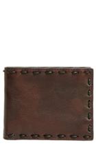 Men's John Varvatos Marble Pickstitched Leather Wallet - Brown