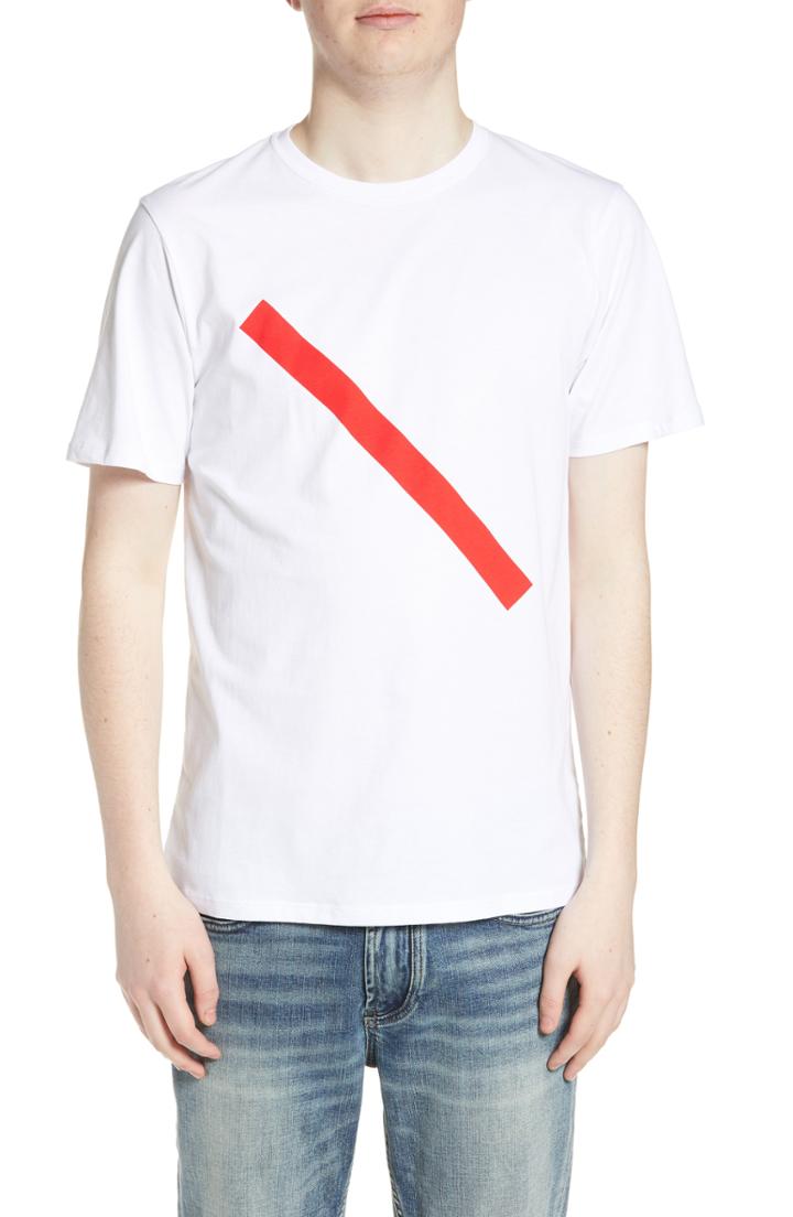 Men's Saturdays Nyc Slash Graphic T-shirt, Size - White