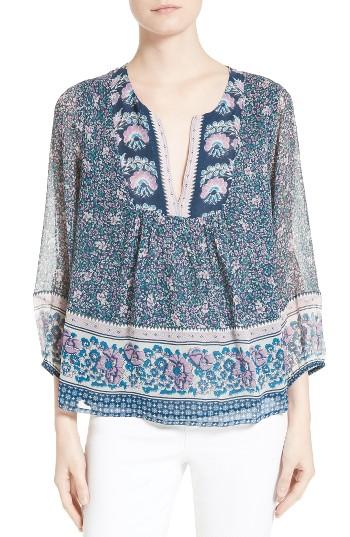 Women's Joie Perialla Print Silk Peasant Top