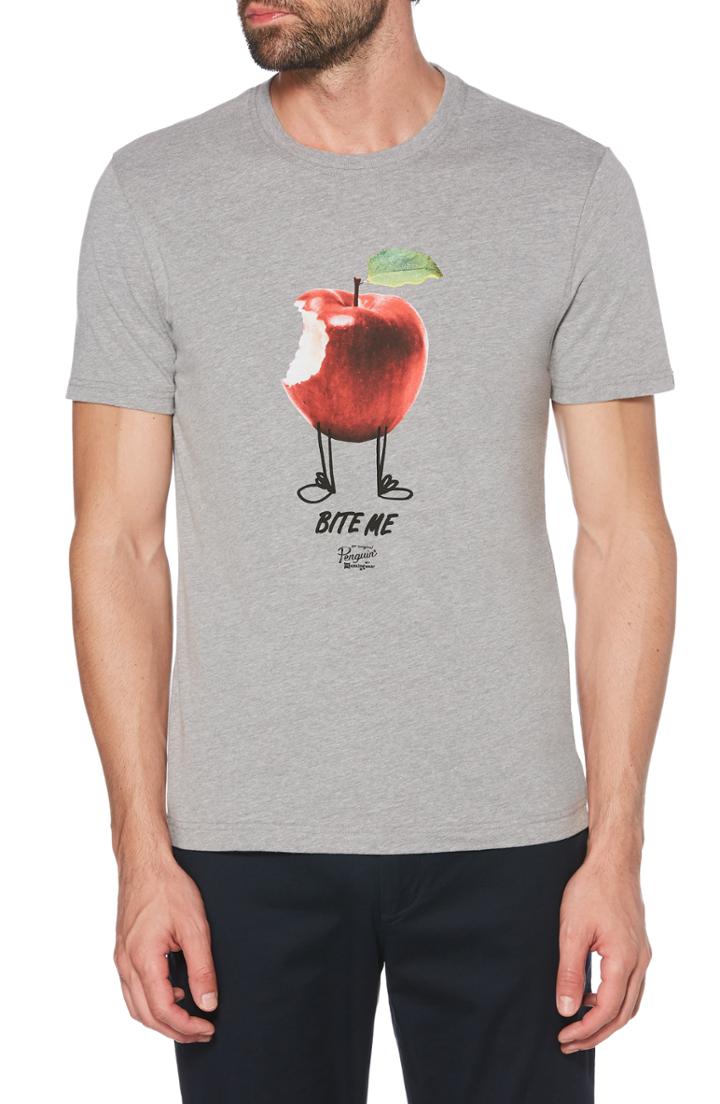 Men's Original Penguin Bite Me Graphic T-shirt, Size - Grey