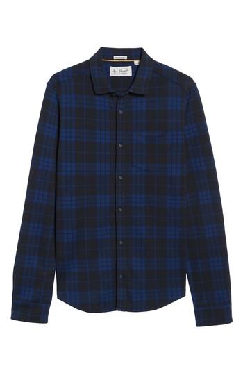 Men's Original Penguin Knit Plaid Shirt - Blue
