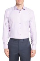 Men's Nordstrom Men's Shop Tech-smart Trim Fit Stretch Texture Dress Shirt .5 34/35 - Purple