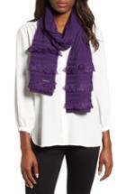 Women's Michael Michael Kors Rib Fringe Muffler, Size - Purple