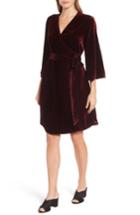Women's Eileen Fisher Velvet Wrap Dress - Burgundy
