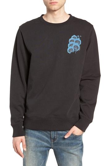 Men's Saturdays Nyc Bowery Orchid Graphic Sweatshirt - Black