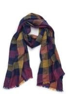 Men's Drakes Block Madras Check Cashmere Scarf