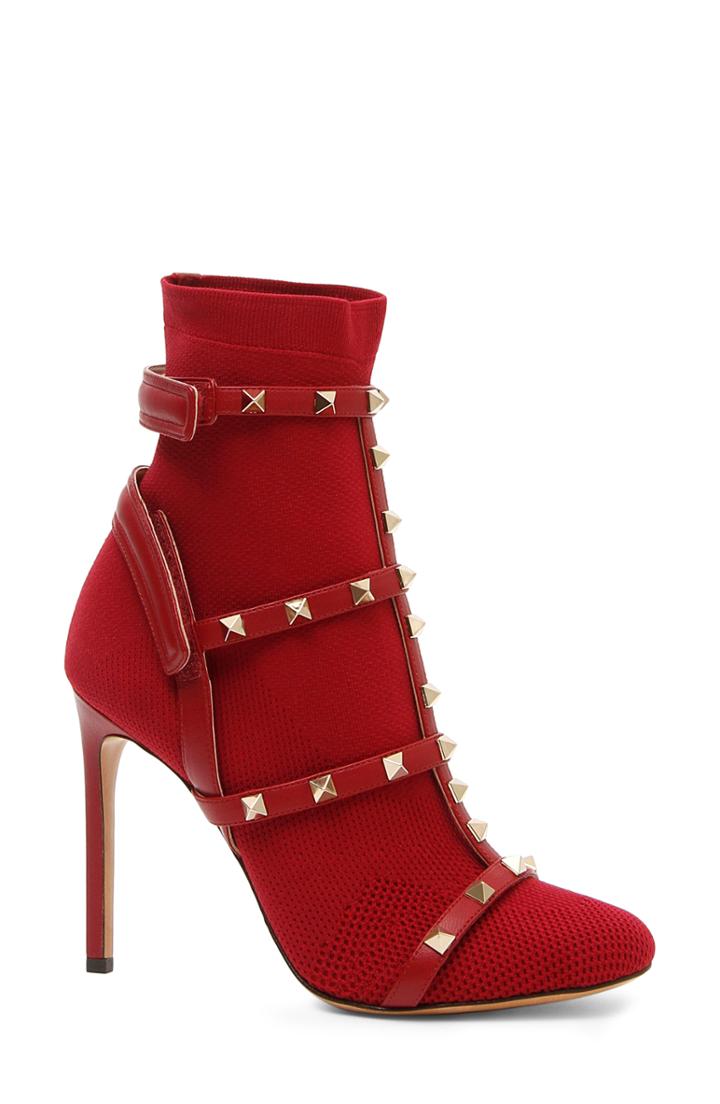 Women's Valentino Garavani Rockstud Bodytech Bootie .5us / 35.5eu - Red