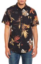 Men's Billabong Sunday Floral Woven Shirt, Size - Black