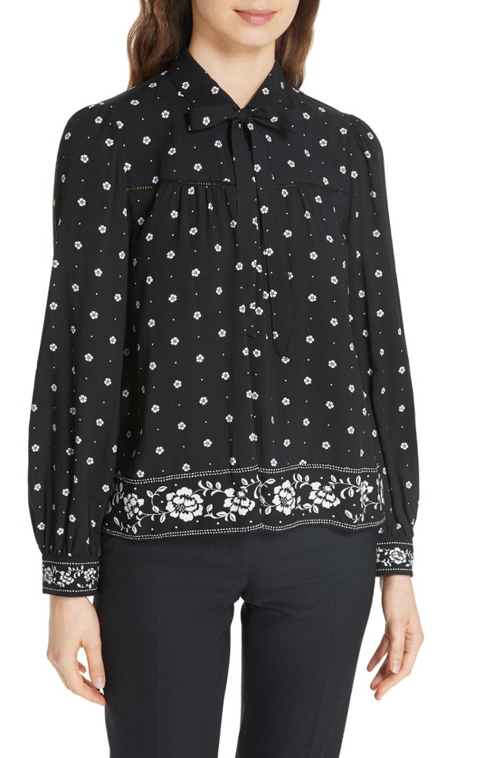 Women's Kate Spade New York Bandana Tie Neck Top